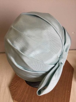 Womens, Hat, N/L, Mint Green, Synthetic, Solid, Mint, Pleat Top W/self Large Bow On The Side, Off White Cream Net W/Lace Trim Along Inside, See Photo Attached,