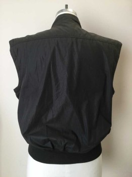 Mens, Vest, MEMBERS ONLY, Dk Gray, Lt Gray, Poly/Cotton, Solid, 44, Casual Vest. Gray Cotton, Hidden Zip Front Closure, High Collar Band, 3 Pocket. Rib Knit Waist