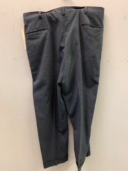 CRANBROOK, Dk Gray, Polyester, Wool, Solid, Flat Front, 4 Pockets, Cuffed,