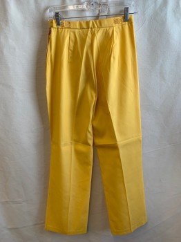 Womens, Pants, NL, Lemon Yellow, Synthetic, Solid, W26, Side Zipper, Hook N Eye Closure, Adjustable Waistband Strap and Buttons