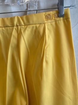 Womens, Pants, NL, Lemon Yellow, Synthetic, Solid, W26, Side Zipper, Hook N Eye Closure, Adjustable Waistband Strap and Buttons