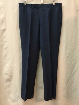 Mens, Suit, Pants, TOMMY HILFGER, Slate Blue, Wool, Synthetic, Solid, 36/31, Slate Blue