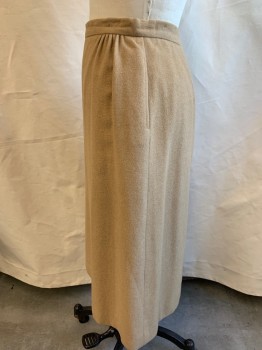 Womens, Skirt, SAKS FIFTH AVENUE, Camel Brown, Camel Hair, Solid, Sz12, W27, A-line, Back Zipper, Some Gathers, 2 Pockets,