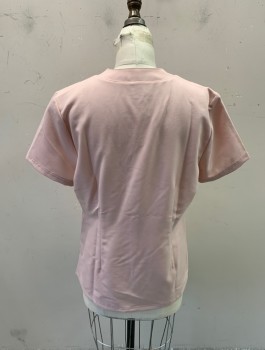 Womens, Nurse, Top/Smock, JAANUU, Dusty Rose Pink, Polyester, Rayon, Solid, M, S/S, 3 Patch Pockets, Slits in Collar