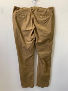 Bonobos, Dk Khaki Brn, Cotton, Polyester, Solid, F.F, Side Pockets, Zip Front, Belt Loops