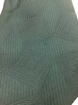 Mens, Tie, N/L, Forest Green, Polyester, Geometric, 4 In Hand, See Detail Photo