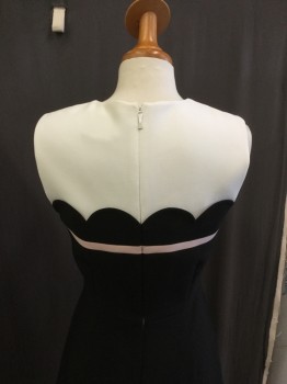 Womens, Dress, Sleeveless, KATE SPADE, Black, Cream, Lt Pink, Polyester, Solid, B34, 4, W27, Sleeveless with Light Pink Bow Tie