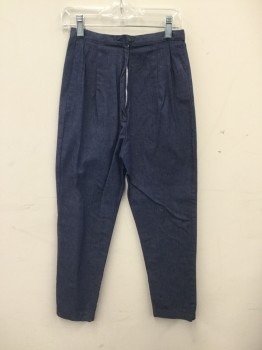 Womens, Pants, JEANIE By BLUE BELL, Denim Blue, Cotton, Solid, Miss 8, W23, Denim Twill, Capri, Back Zip, Darts Front and Back