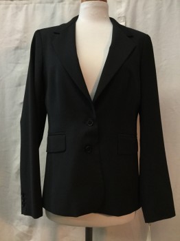 Womens, Suit, Jacket, TRISTAN, Black, White, Polyester, Wool, Stripes - Pin, 8, Black, White Pinstripes, Notched Lapel, Collar Attached, 2 Buttons,  2 Pockets,