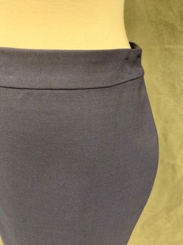 BANANA REPUBLIC, Navy Blue, Wool, Spandex, Solid, Pencil Skirt, 1 1/2" Waistband, Hidden Zip Center Back