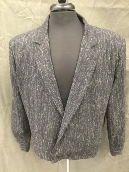 TOUCH, Black, White, Wool, Stripes - Static , Double Breasted, Short, Button Cuff, Pleated Center Back