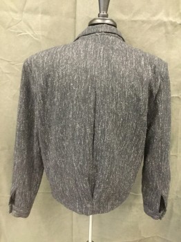 Mens, Jacket, TOUCH, Black, White, Wool, Stripes - Static , C42, M, Double Breasted, Short, Button Cuff, Pleated Center Back