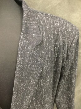 Mens, Jacket, TOUCH, Black, White, Wool, Stripes - Static , C42, M, Double Breasted, Short, Button Cuff, Pleated Center Back