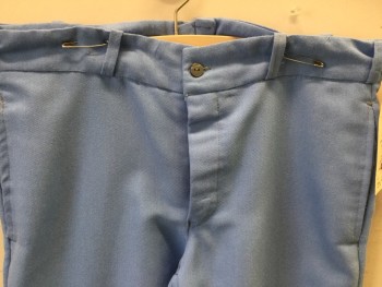 N/L, Lt Blue, Wool, Solid, Flat Front, 3 Pockets,