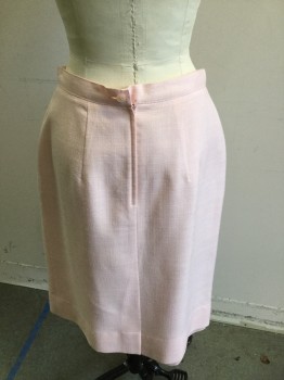 WORTHINGTON, Lt Pink, Polyester, Wool, Solid, Double Pleated, 2 Pockets, Back Zipper, Below knee Length