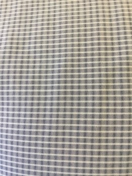 WOODY'S, Gray, Lt Blue, Rayon, Polyester, Grid , Button Front, Collar Attached, Short Sleeves, 1 Pocket,