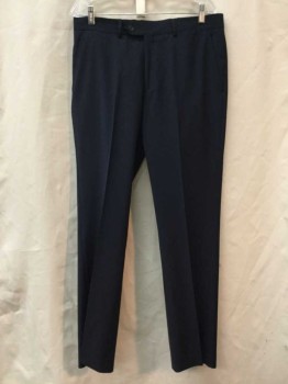 Mens, Suit, Pants, CALVIN KLEIN, Navy Blue, Wool, Synthetic, Solid, 34/33