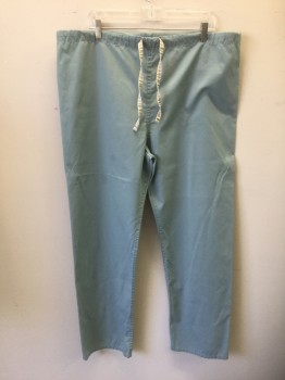 N/L, Sea Foam Green, Poly/Cotton, Solid, Drawstring Waist, 1 Patch Pocket in Back