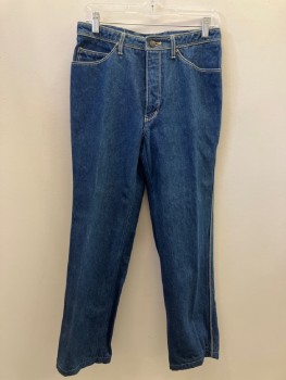 Womens, Jeans, SASSON, Dk Blue, Cotton, Solid, W: 30, F.F, Zip Front, Belt Loops, 5 Pockets,