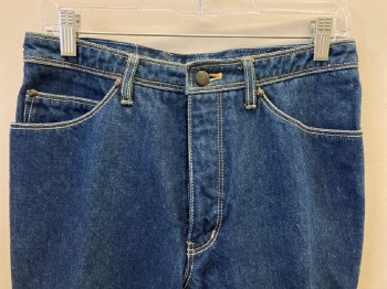 Womens, Jeans, SASSON, Dk Blue, Cotton, Solid, W: 30, F.F, Zip Front, Belt Loops, 5 Pockets,