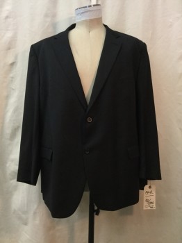 Mens, Suit, Jacket, JOSEPH & FEISS, Charcoal Gray, Wool, Acetate, Heathered, 54 R, Heather Charcoal, Notched Lapel, 2 Buttons,