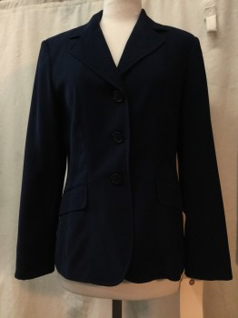 EAST 5TH, Navy Blue, Polyester, Solid, Navy, Notched Lapel, 3 Buttons,