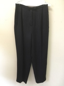 Womens, Pants, TRAVIS AYERS, Navy Blue, Polyester, Solid, W:29, Twill, High Waist, Button Tab Closure, Double Darted, Zip Fly, 2 Side Welt Pockets