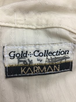 Mens, Western Shirt, GOLD C. BY KARMAN, Lt Beige, Polyester, Cotton, Diamonds, Stripes, 17/33, Pearl Snap Front, Long Sleeves, 2 Pockets with Flaps, Western Yoke,