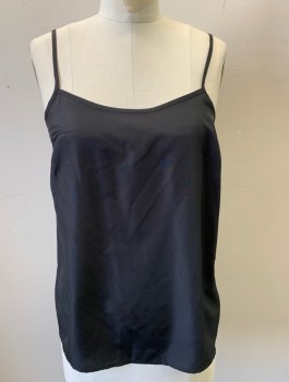 Womens, Camisole, ELIZABETH AND JAMES, Black, Polyester, Solid, S, Adjustable Spaghetti Straps, Goes to Matching Blouse (CF013091)