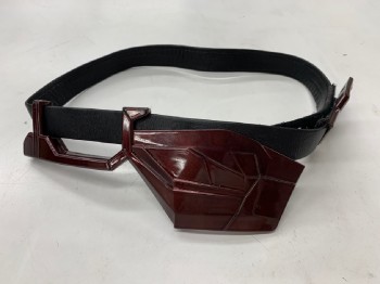 Womens, Sci-Fi/Fantasy Piece 4, NO LABEL, Red, Dk Red, Black, Patent Leather, Synthetic, Abstract , 31, Waist Belt, Plastic Attachments, Velcro Patches, Made To Order,