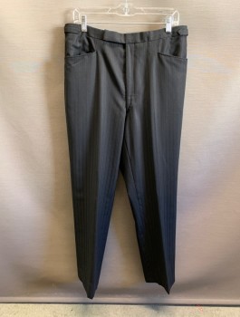 JACK MARVIN, Black, Navy Blue, Wool, Stripes - Vertical , Top Pockets, Zip Front, F.F, 2 Back Pockets