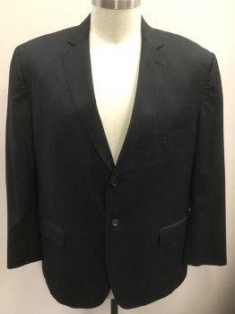 PRONTO UOMO, Black, Wool, Single Breasted, 2 Buttons,  Notched Lapel, Gabardine,
