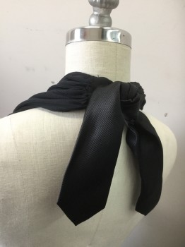 Womens, Jumpsuit, N/L, Black, Synthetic, Solid, W32, Halter, Rib Knit, Addition of Mens Silk Tie to Make Halter Longer