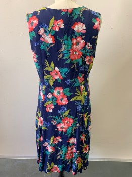 GAP, Navy Blue, Green, Pink, Rayon, Floral, Sleeveless, V Neck, Button Front, Front Bow,