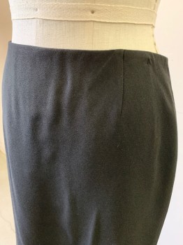 Womens, Skirt, Knee Length, ELIE TAHARI, Black, Triacetate, Polyester, Solid, 4, Crepe, Pencil Skirt, Back Zipper, Back Vent