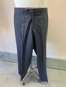 Mens, Suit, Pants, PRIVE, Gray, Solid, 31, 32, Flat Front