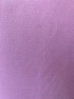 LAVISH ALICE, Lilac Purple, Polyester, Elastane, Solid, Plunged V Neck Décolletage at Front and Back, Sleeveless with Asymmetric Spaghetti Strap, Below Knee Length, Ruffle Trim at Front, Pencil Skirt Bottom, Open Slit at Front Left Side. Zipper at Center Back