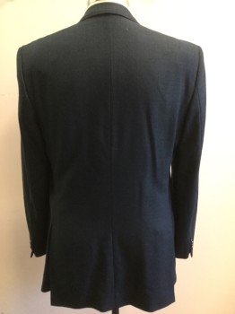 Mens, Sportcoat/Blazer, TED BAKER, Black, Teal Blue, Wool, Tweed, 48 XL, Notched Lapel, 2 Button Front, Pocket Flap, Purple Lining