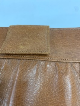 Womens, Purse, N/L, Chestnut Brown, Leather, Solid, 8"H, 10.5"L, Clutch, Flap with Snap Closure, Several Inside Compartments with Gold Clasps, Taupe Inner Lining,