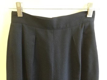 Womens, Slacks, ANNE KLEIN, Black, Wool, Solid, W:24, 1.5" Waistband, 2 Pleat Front (1 is Inverted Pleat), Zip Back, 2 Side Pockets