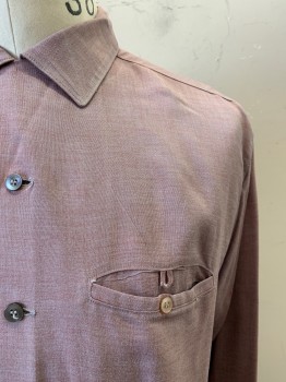 Mens, Shirt, MCGREGOR, Rust Orange, Cotton, 2 Color Weave, Heathered, 15/32, C.A., Button Front, L/S, 1 Pocket,