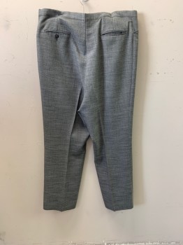 Mens, Formal Pants, NL, Heather Gray, Polyester, Rayon, 40/31, Top Pockets, Zip Front, F.F, 2 Welt Pockets at Back
