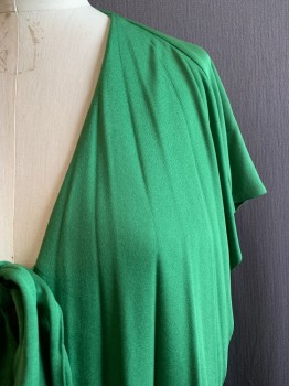 Womens, Sweater, HOLLY'S HARP, Shamrock Green, Polyester, Solid, B36, M, Cardigan, S/S, Long Lapel, Tie at CF