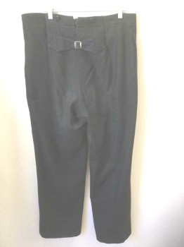 N/L, Charcoal Gray, Wool, Solid, Button Fly, 2 Side Seam Pockets, Suspender Buttons on Outside Waist, Made To Order