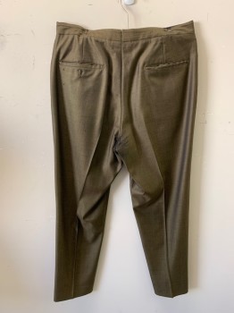 N/L, Olive Green, Polyester, Solid, Zip Front, Extender Waistband, 2 Front Pockets, 2 Double Welt Back Pockets, Iridescent, **Holes Near Back Pocket, Pilling On Seat