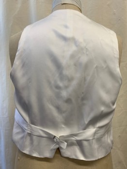 DOMINIC GHERARDI, Off White, Cotton, Wool, Self Pattern, Shawl Lapel, Single Breasted, Button Front, 3 Plastic Buttons, 2 Pockets, Belted Back