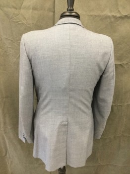 MADISON, Lt Blue, Wool, Oxford Weave, Single Breasted, Collar Attached, Notched Lapel, 3 Pockets, 2 Buttons