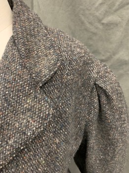 MTO, Black, Gray, White, Purple, Wool, Tweed, Button Front, Collar Attached, Notched Lapel, Pleated Shoulders, Long Sleeves, 2 Pockets, Turned Back Cuff,