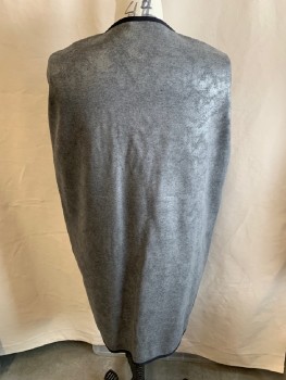 Mens, Jacket, MTO, Dk Gray, Polyester, Heathered, OS, Round Neck, Over Flaps On Chest, Zip Front, No Sleeves, Black Trim, 2 Faux Pckts, 2 Slant Pckts, Over