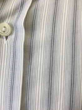 DARCY, Gray, White, Black, Cotton, Stripes - Pin, Stripes - Micro, White with Light Dove Blue Stripes, Black Pin Stripes, Long Sleeve Button Front, Band Collar, Historical Reproduction **2 Piece - Comes with Matching Detachable Collar